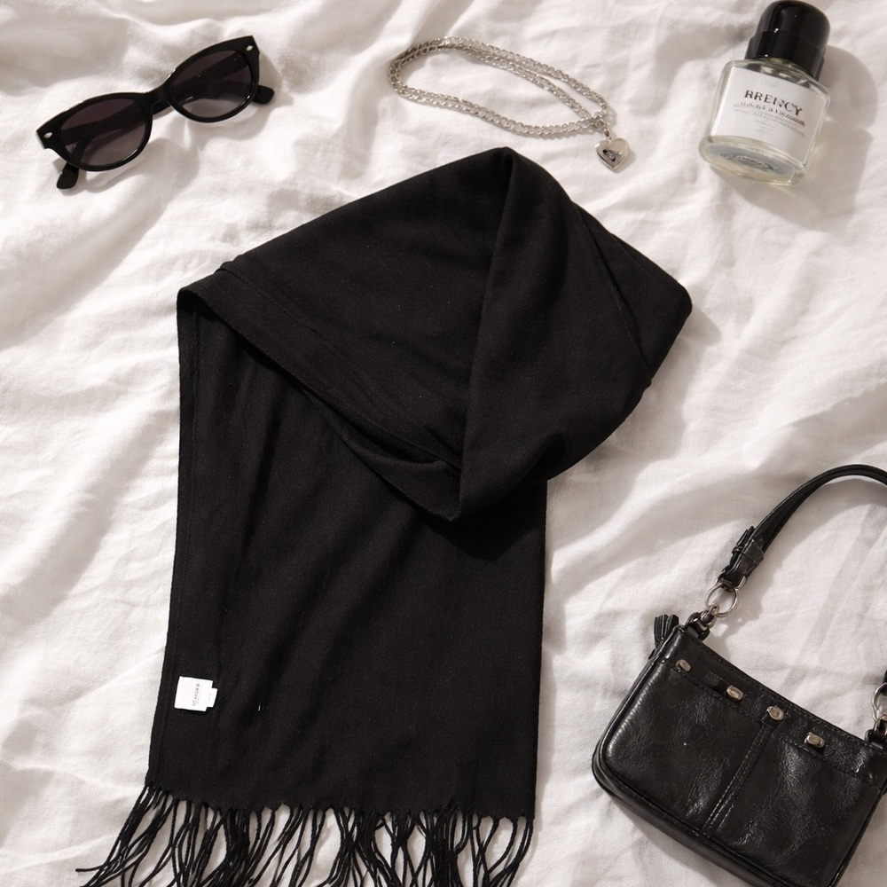 Sonoma Black Fringe Scarf